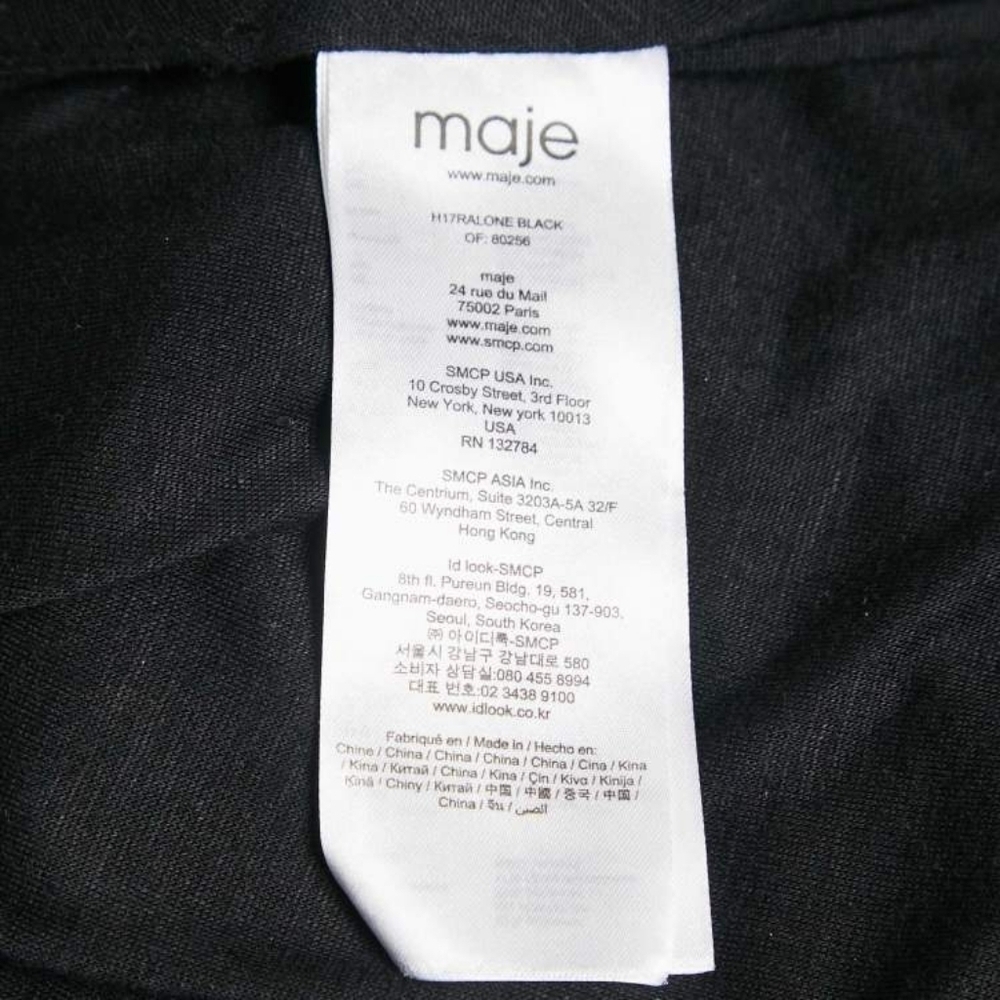 MajeMaje Black Lurex Knit Mesh Ruched Ralone Mini Dress - Picture 4 of 8